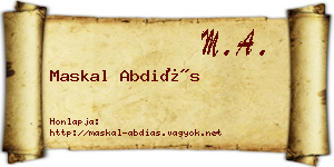 Maskal Abdiás névjegykártya
